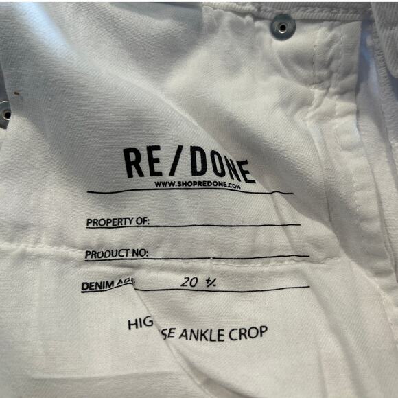 NWT RE/DONE x Levi’s High Rise Ankle Crop White Jeans 26, Limited Edition 93/250 - Picture 7 of 11